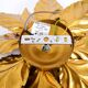 Rare large gold-plated Hans Kögl Florentine-style ceiling or wall lamp from