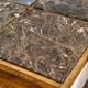 Coffee table with steel base and oak and grey marble frame, 1970s