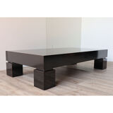 Modernist coffee table in black lacquered wood 1970