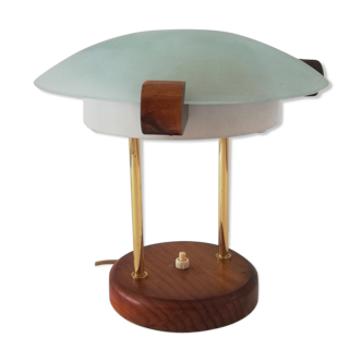 Lampe de table en bois de verre