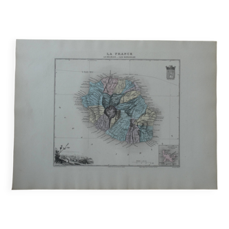 Old map of Reunion - 1895