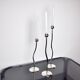 Trio of silver metal candle holders by Mesa, Italy, 1980