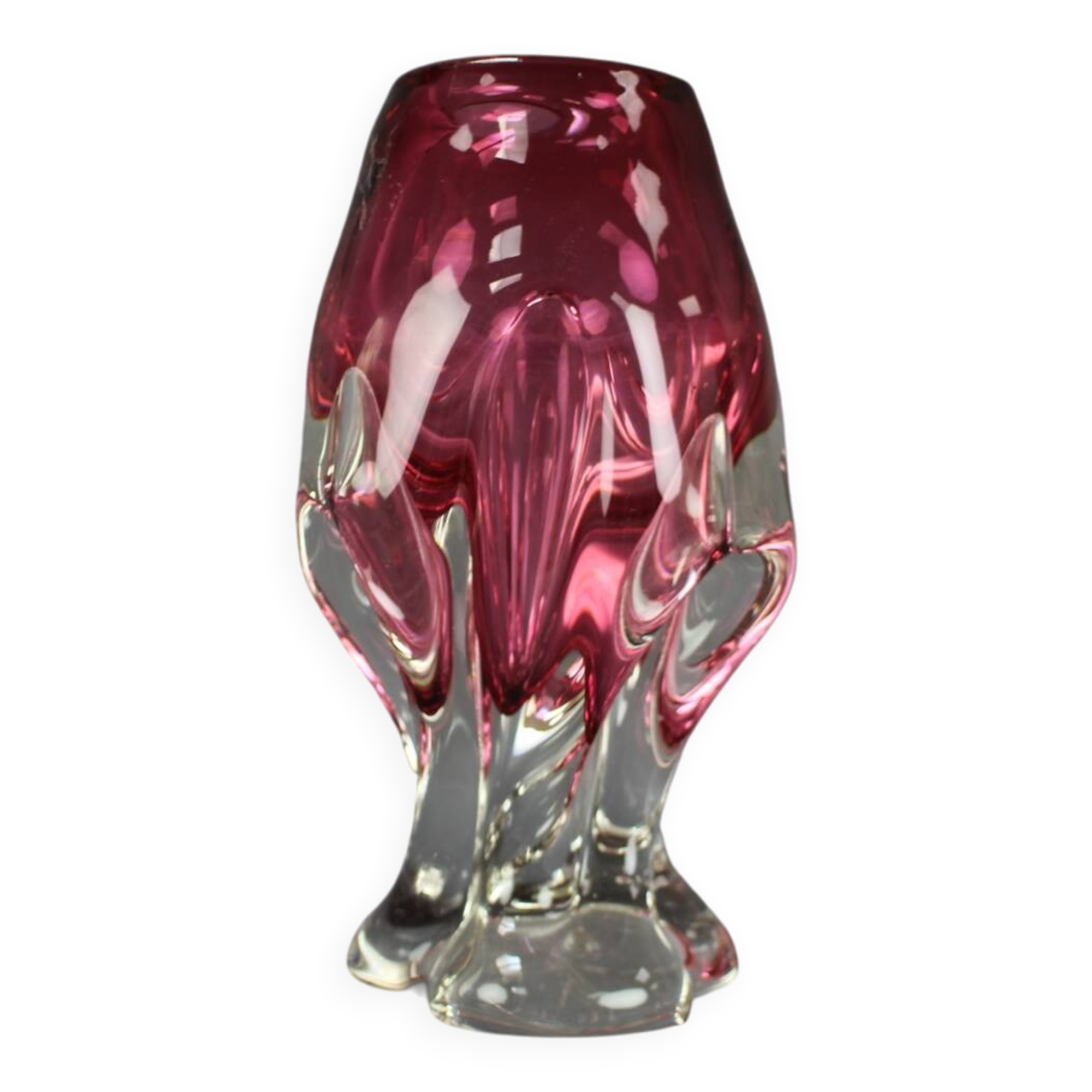 Bohemian Art Glass Vase by Josef Hospodka, Czechoslovakia, 1960s