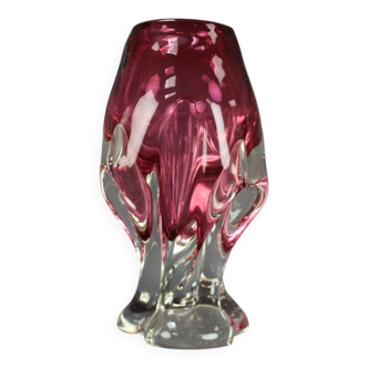 Vase en verre d'art de Bohème par Josef Hospodka, Tchécoslovaquie, années 1960