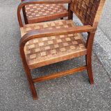 Braided rope and oak armchairs 50