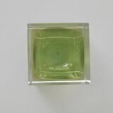 Cendrier, Vide poché Sommerso Vintage vert et jaune en verre de MURANO