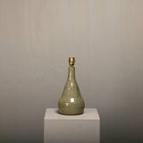 Large glazed ceramic Table Lamp in green tones, France 1960s
