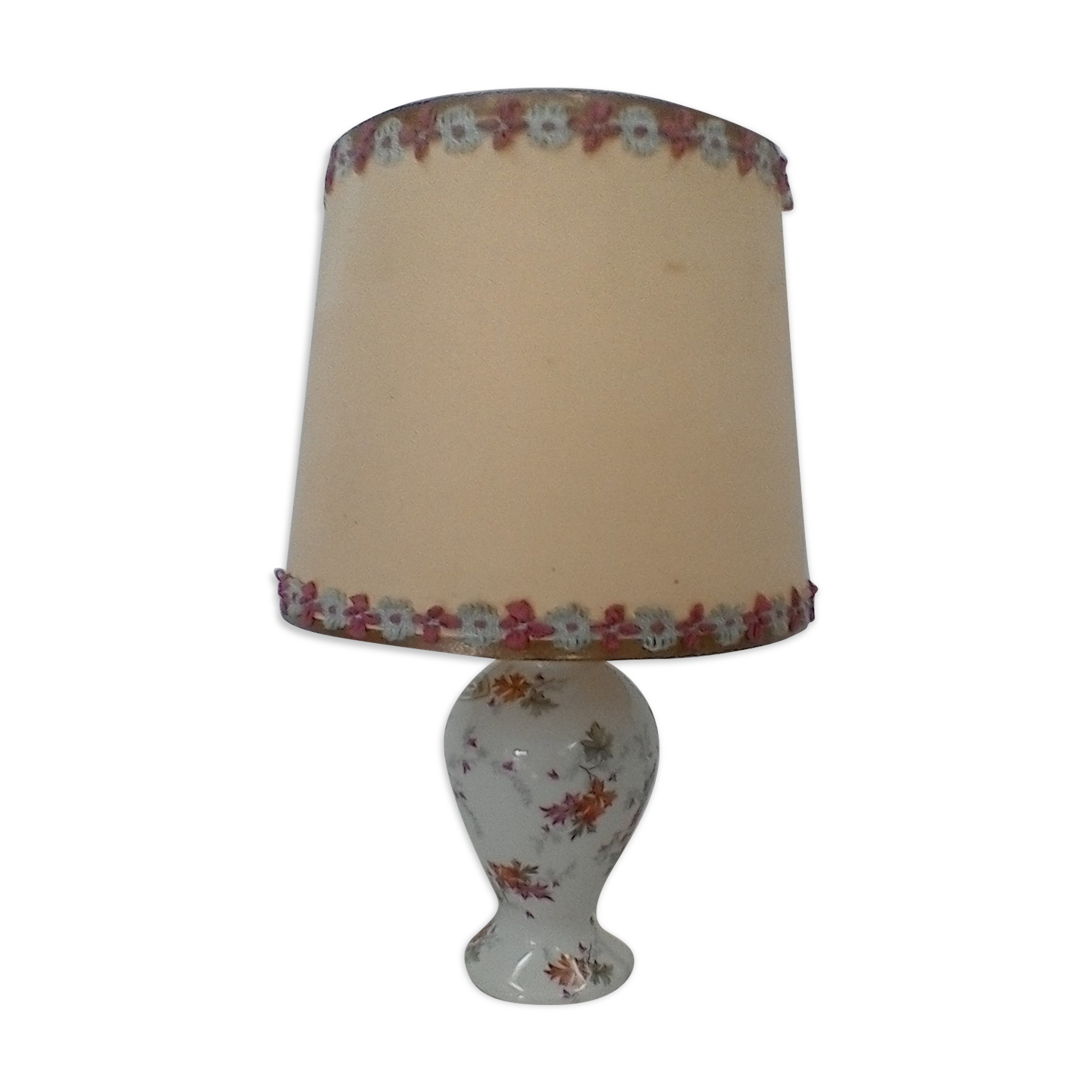 Porcelain bedside lamp, vintage