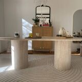 Travertine dining table