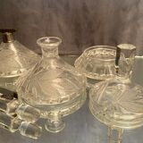 Bohemian crystal set with carved decoration