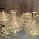 Bohemian crystal set with carved decoration