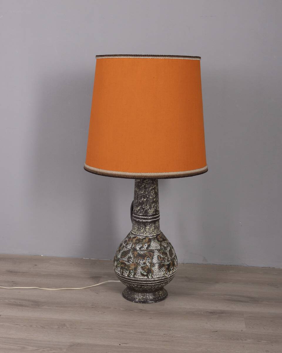 Vintage 1960s ceramic floor lamp, west germany design