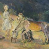 David Wallin (1879-1957), Romantic Painting , 1917, Oil on Canvas, Framed