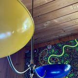 Chandelier, Italian suspension, entirely in brass, from the 50s