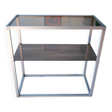 Aluminium and smoked glass console/shelf 1970-80