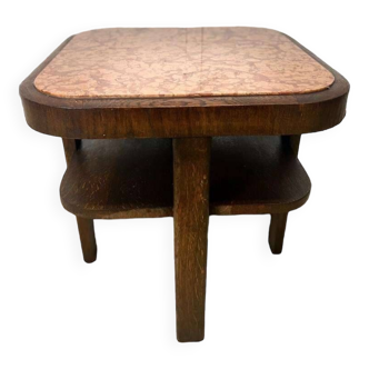 Vintage art deco side table with marble