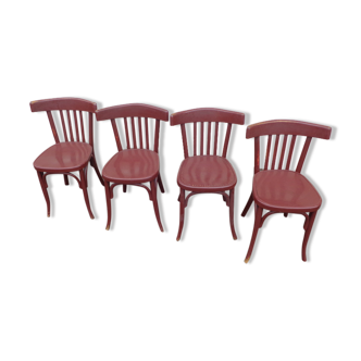 4 painted vintage bistro chairs