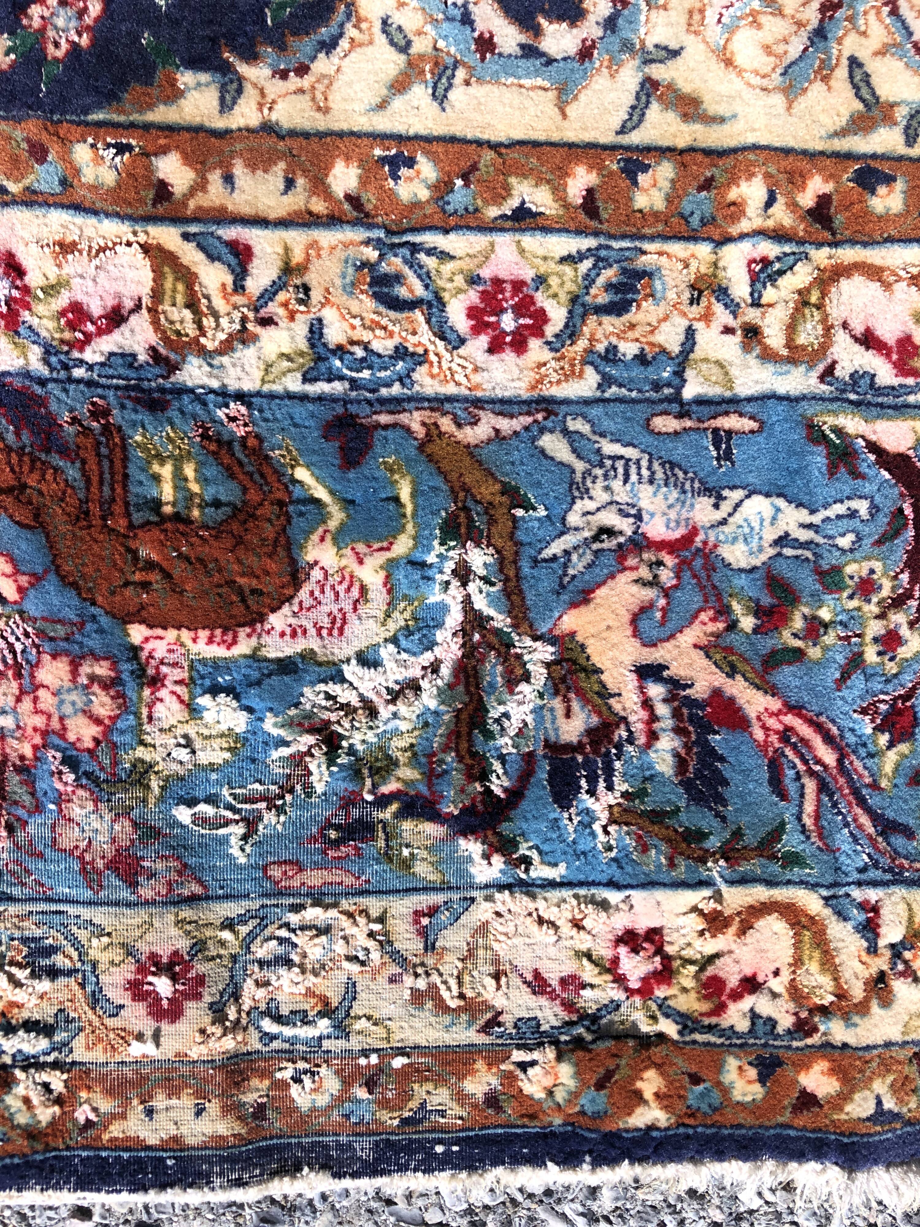 Tapis d'orient persan iran ispahan laine et soie 150x225cm