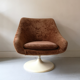 Tulip armchair in terracotta velvet, design 1970