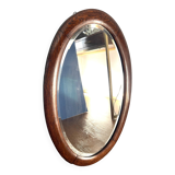 Art Deco beveled walnut mirror