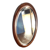 Art Deco beveled walnut mirror