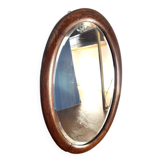 Miroir biseauté Art Déco en noyer