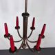 Mid-Century Modern six arms copper chandelier in Gio Ponti style. Italy 195