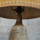Patinated sandstone and jute ceramic lamp