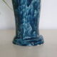 Handmade ceramic vase, glazed blue and yellow, vintage