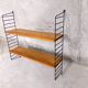 Vintage wall shelf in cherry and black metal Style String Tomado