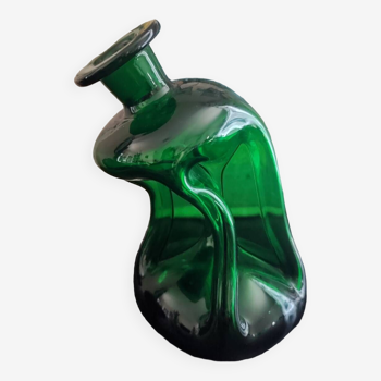 Holmegaarde Kluk Kluk carafe vase in blown green glass