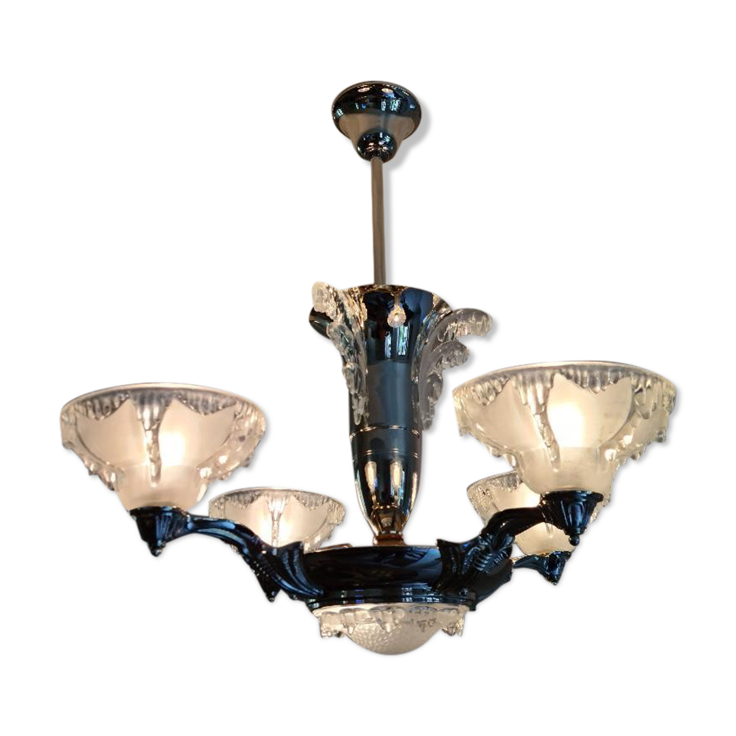 Ezan art deco chandelier with 4 arms of light