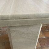 High table or pedestal table in travertine