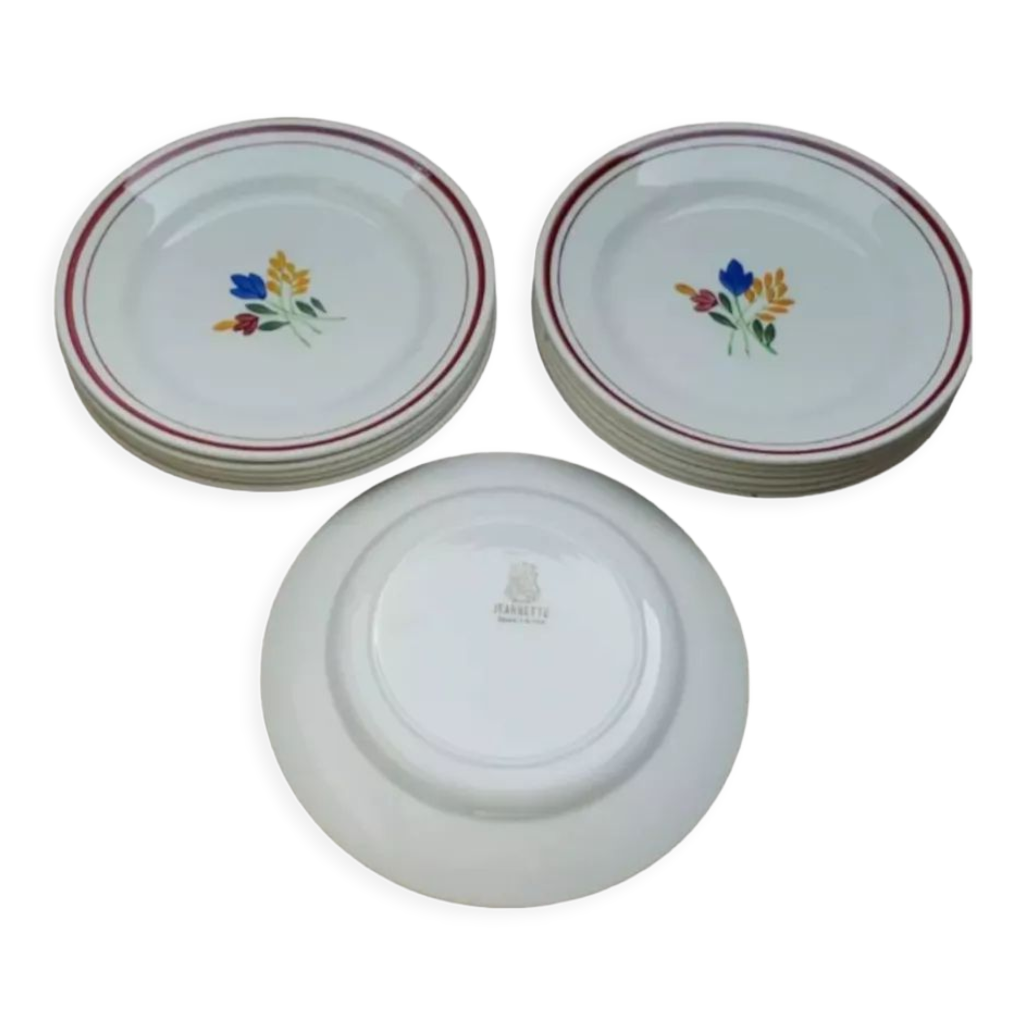 12 flat plates Jeannette Gien