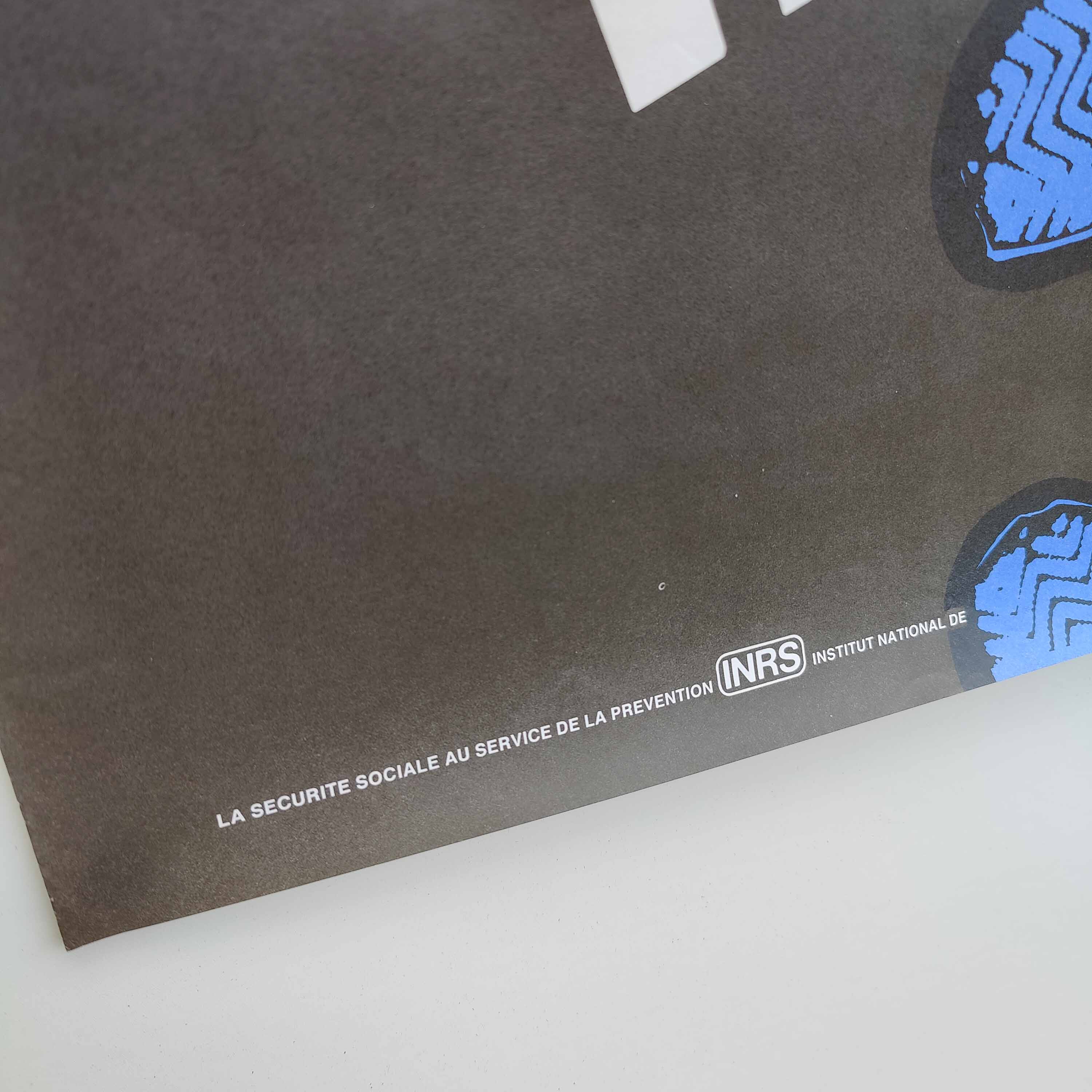 Vintage poster INRS 1988 graphics Chadebec