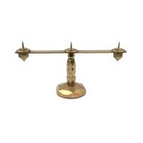 Brutalist brass pair of candle holders, France 1970