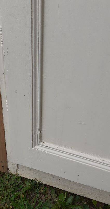 Pair of 19th-century cupboard doors and their frame (1st), woodwork