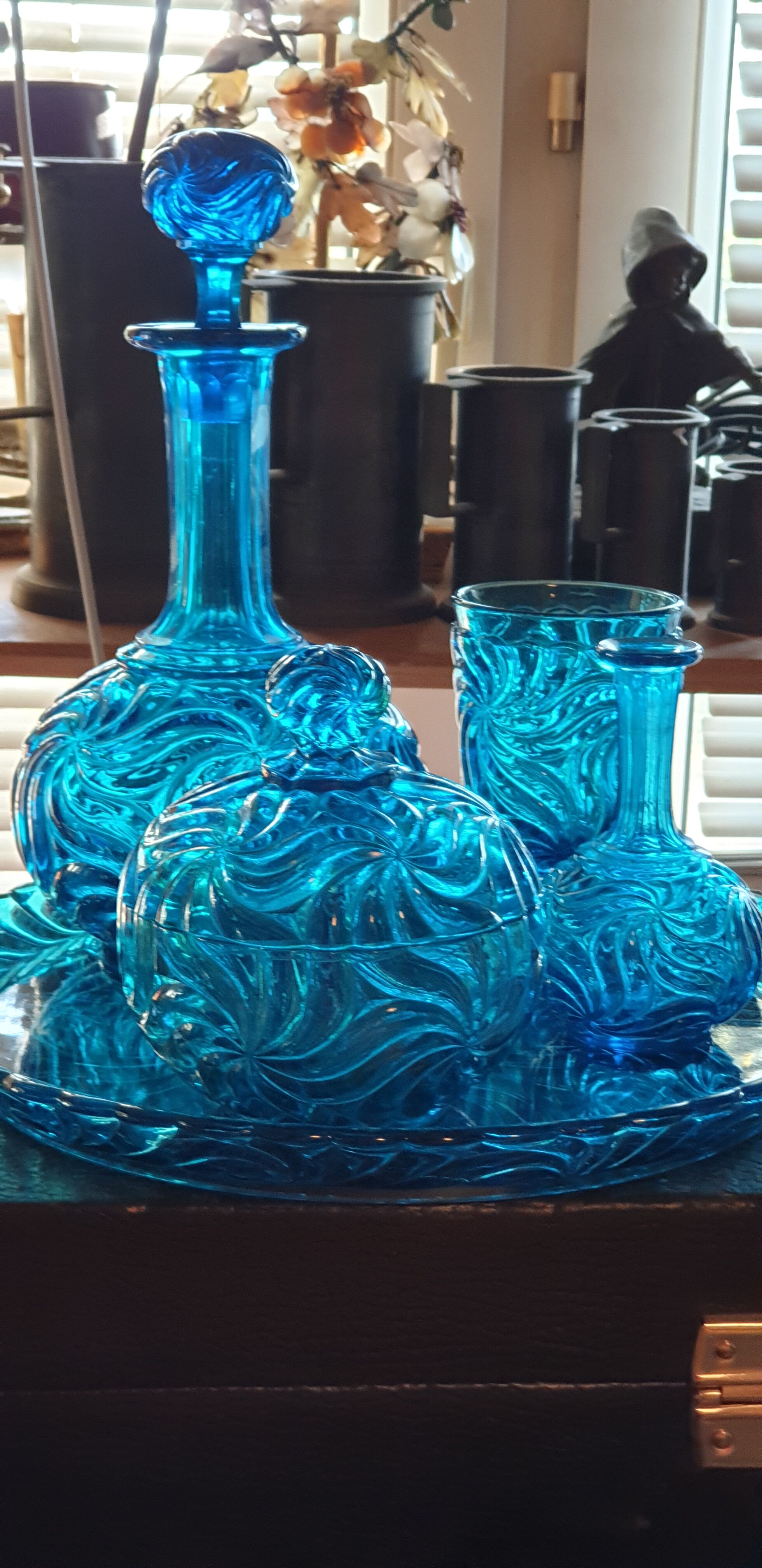 Service with blue absynte colbat Napoleon III