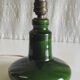 Green glazed ceramic table lamp base in Scandinavian style.