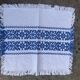 Nappe a the rectangulaire et 6 serviettes, made in france, linge basque, blanche et bleue, Vintage