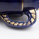 Large ceramic art deco vase by Odyv blue sèvres