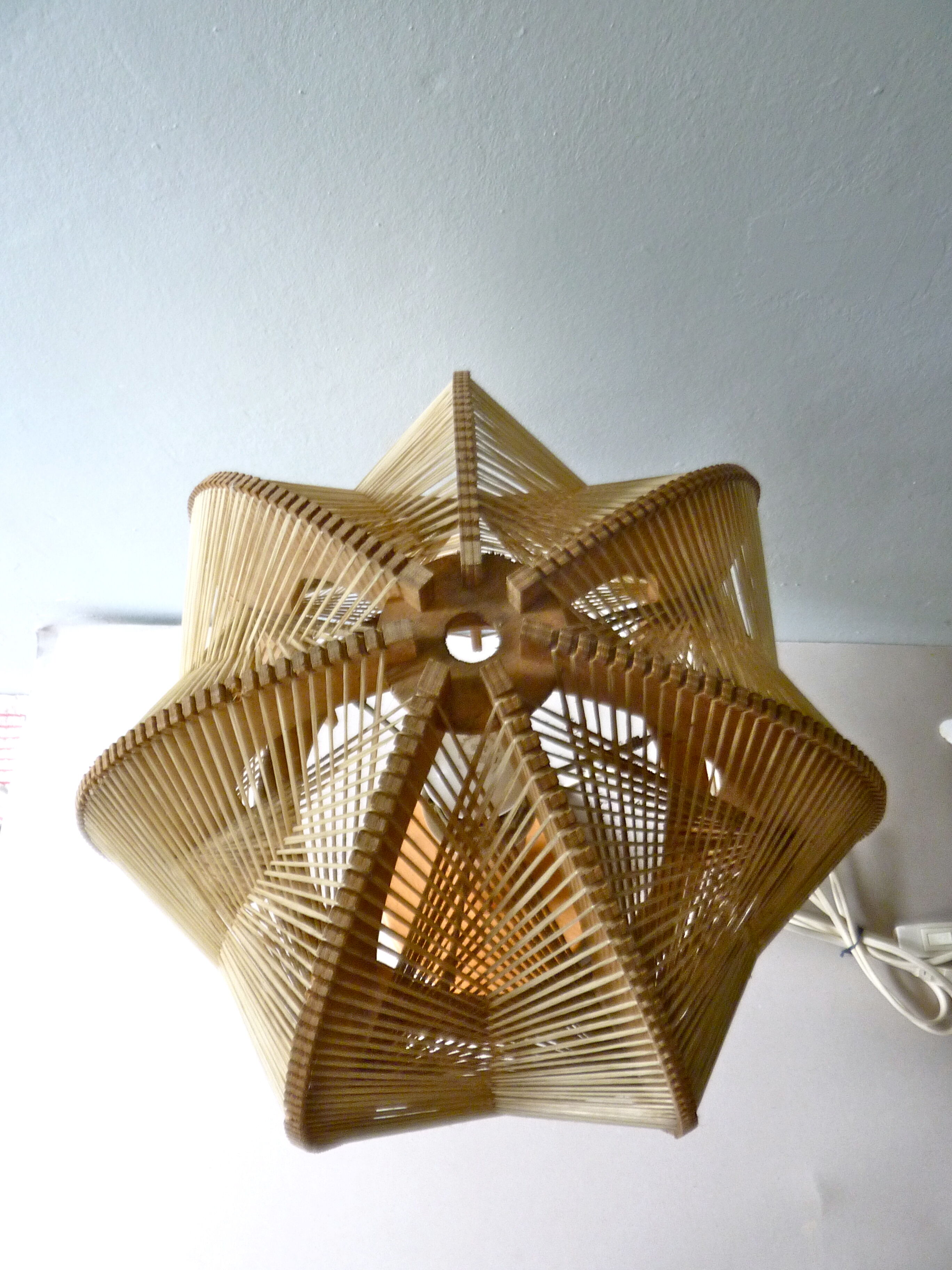 Scandinavian lamp in wood and son of the 1960s