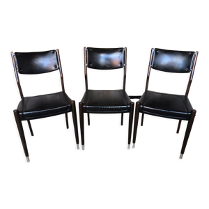Serie de 3 chaises scandinave - pieds compas