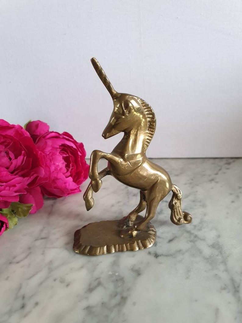 Vintage brass unicorn