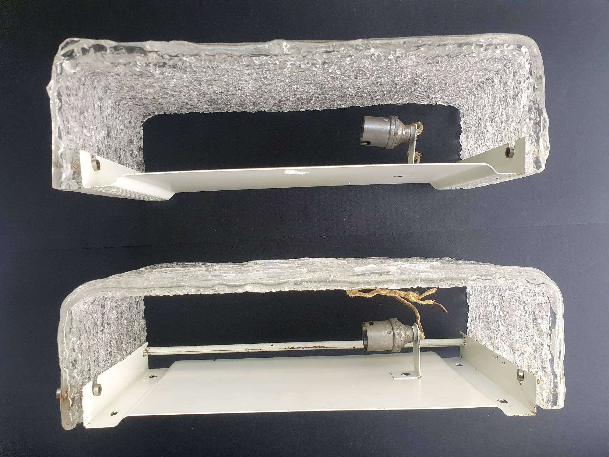 Pair of Murano glass wall lights by Kaiser Leuchten, 1950s
