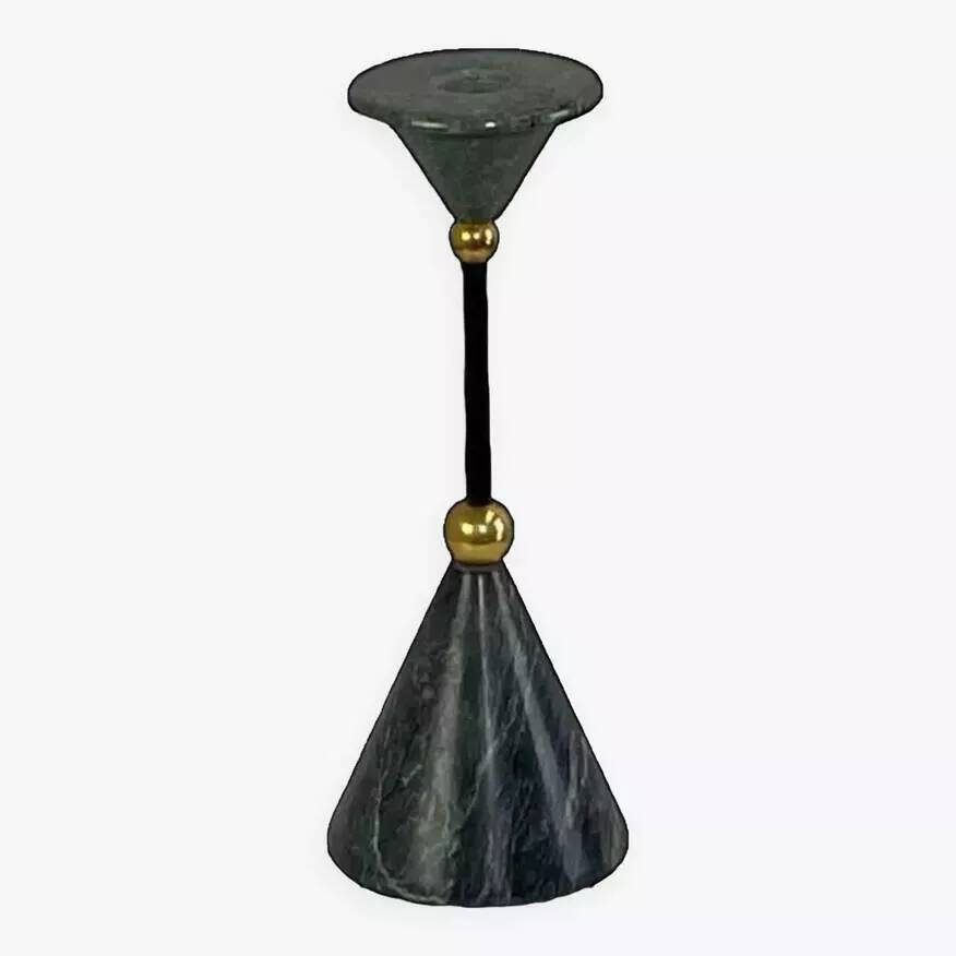 Vintage marble and brass candle holder