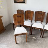 Set 6 chaises art déco chêne 1940