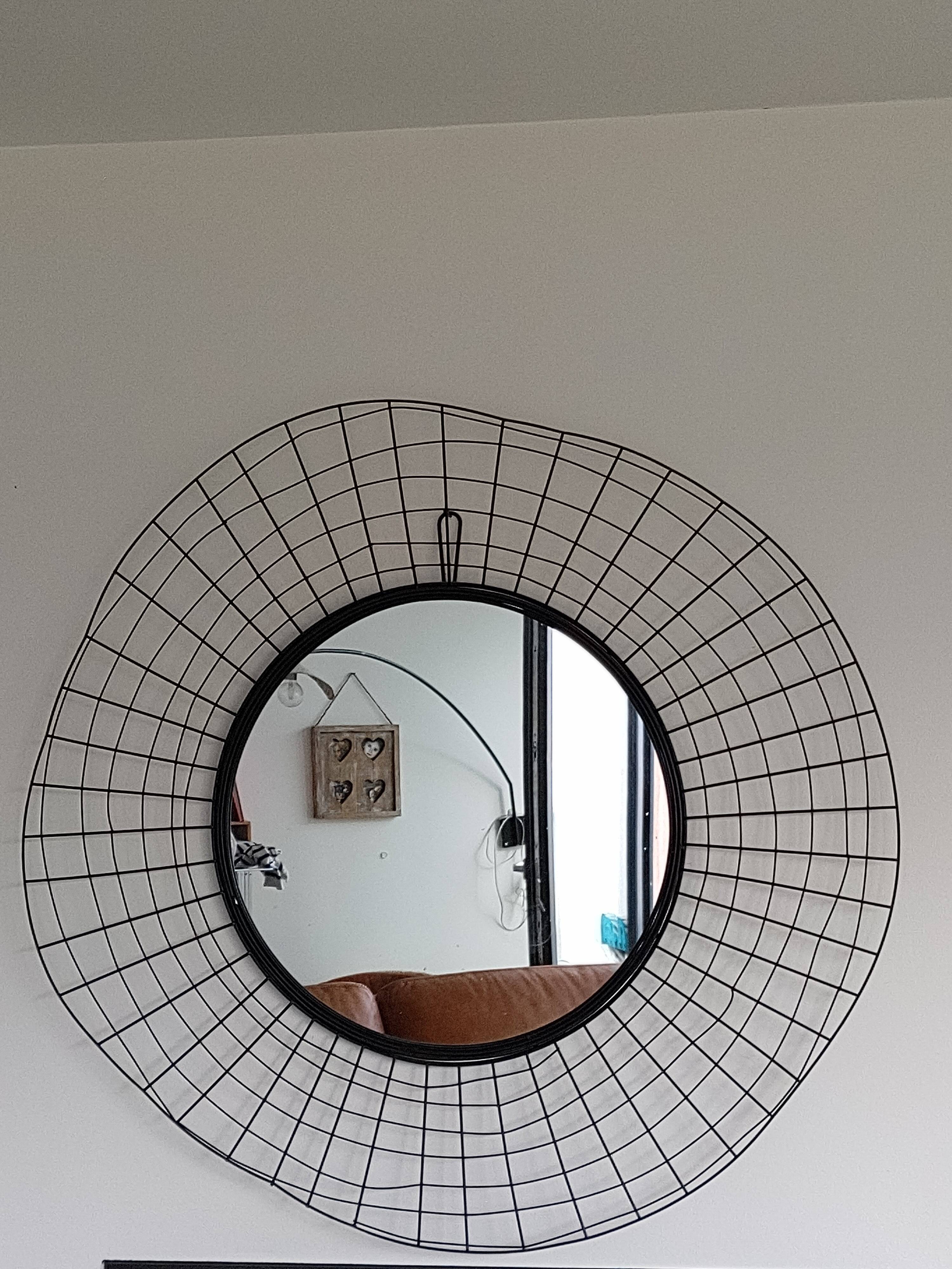 Designer wrought iron mirror - large format