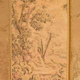 Paravent à 3 panneaux avec tapisserie à décor de scènes de paysages