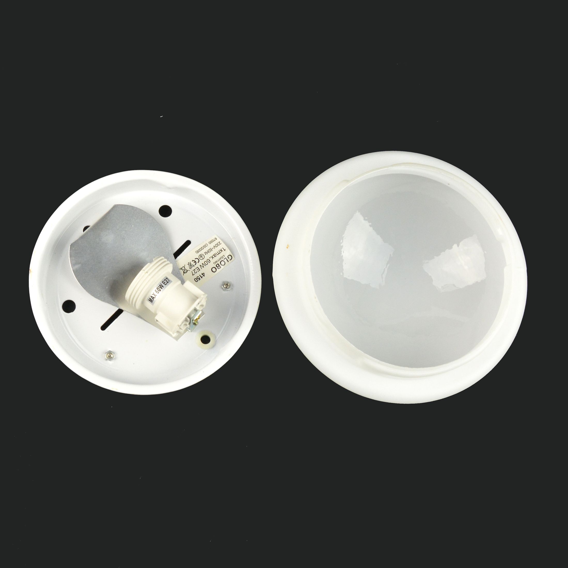 1980s minimalist small white ceiling lamp Globo lighting Germany